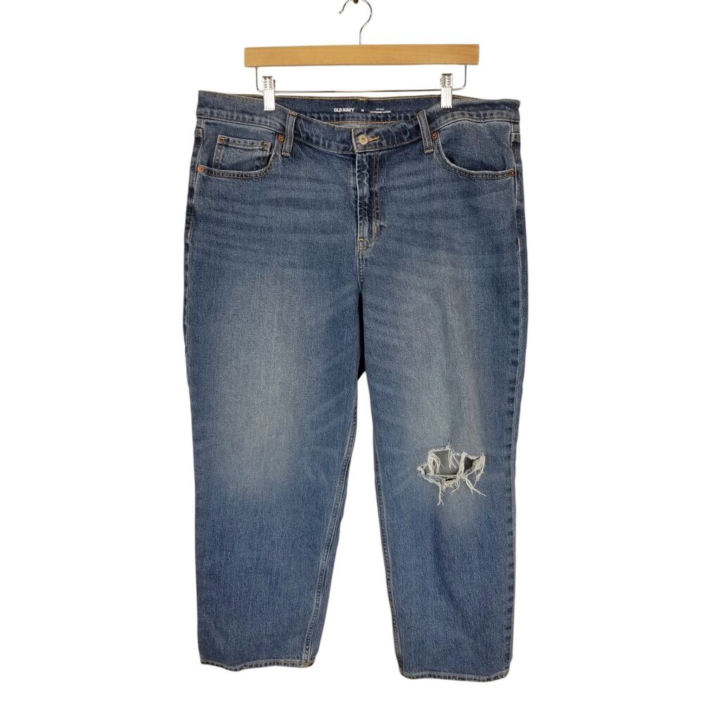 Old Navy Women's Mid Rise Boyfriend Loose Jeans Medium Wash Size 16